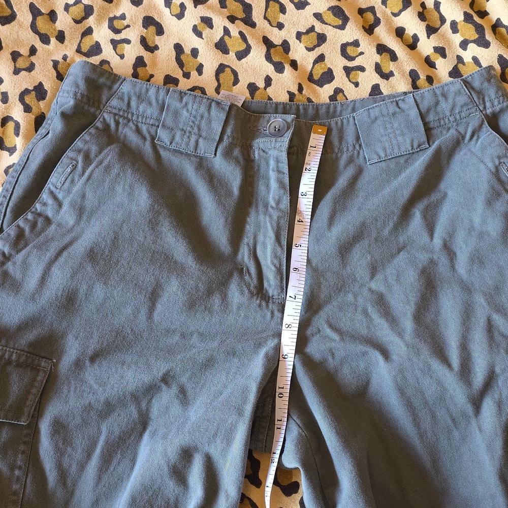 100% Cotton Sage Green Cargo Pants - Picture 6 of 9